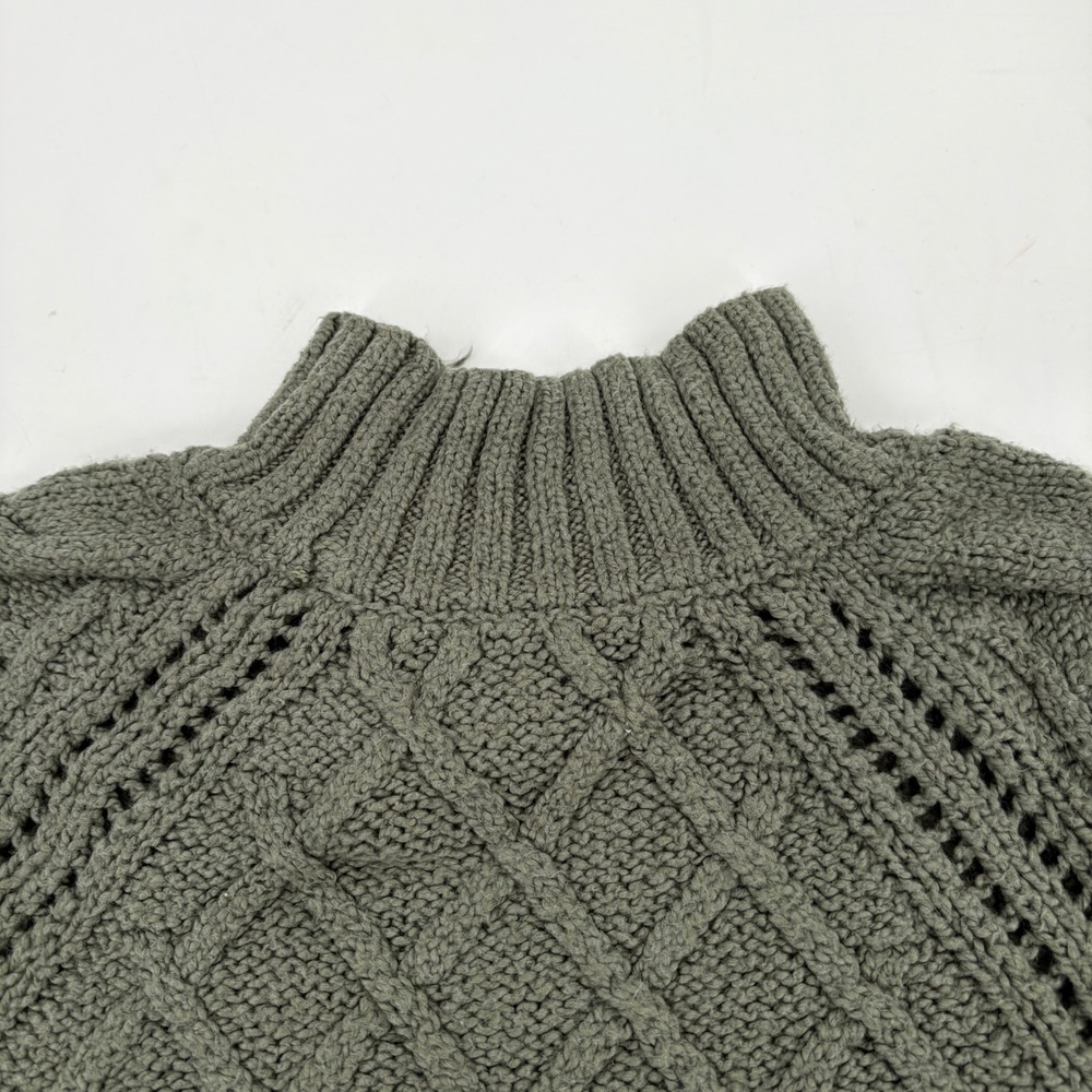 American‎ Eagle Small mock neck cable knit chunky sweater Cropped Green - Picture 8 of 16